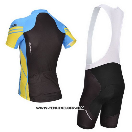 2014 Maillot Ciclismo Pearl Izumi Noir et Bleu Manches Courtes et Cuissard